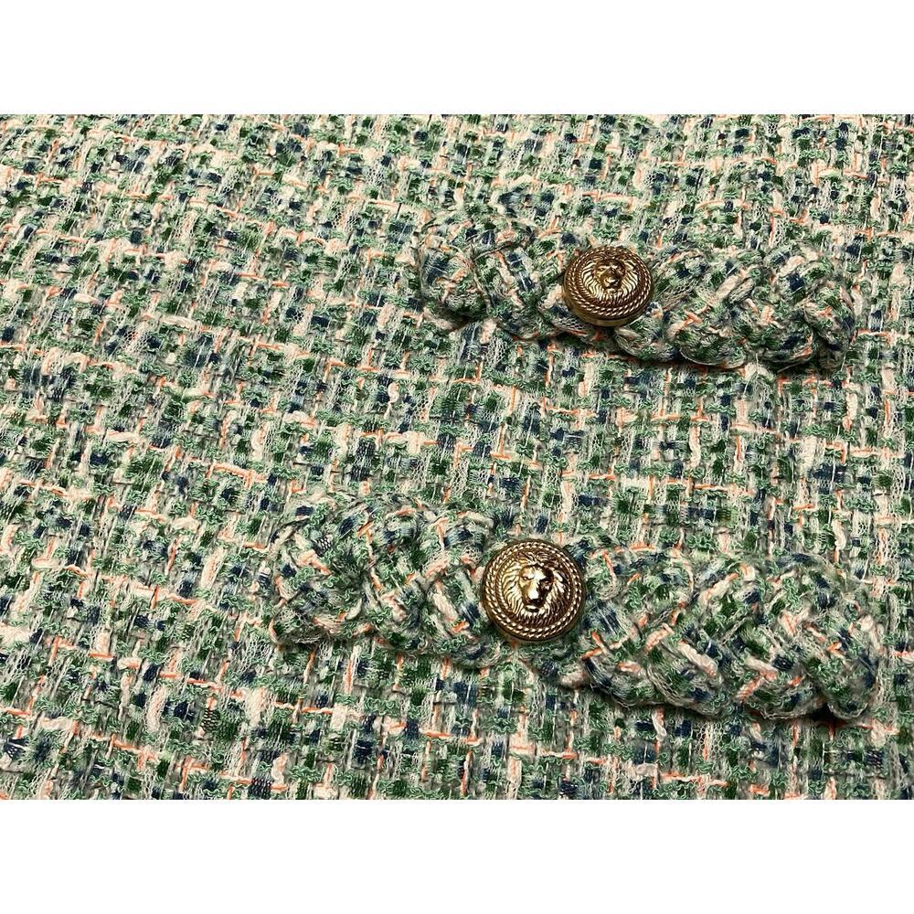 TUCKERNUCK Tweed Jackie Mini Shift Dress Green Textured Size large - Picture 4 of 13